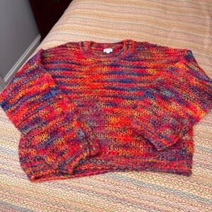 LE LIS Collection Rainbow 🌈 Knit Crew Loose Knit Oversized Pullover Size Large